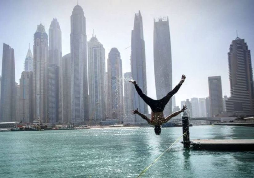 Dubai Marina Backflip